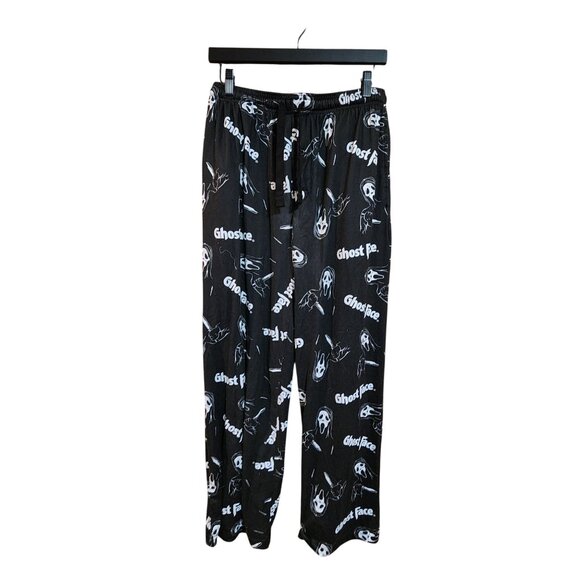Ghost Face Sleep Pants Black & White Ghost Print Mens S - Picture 1 of 4